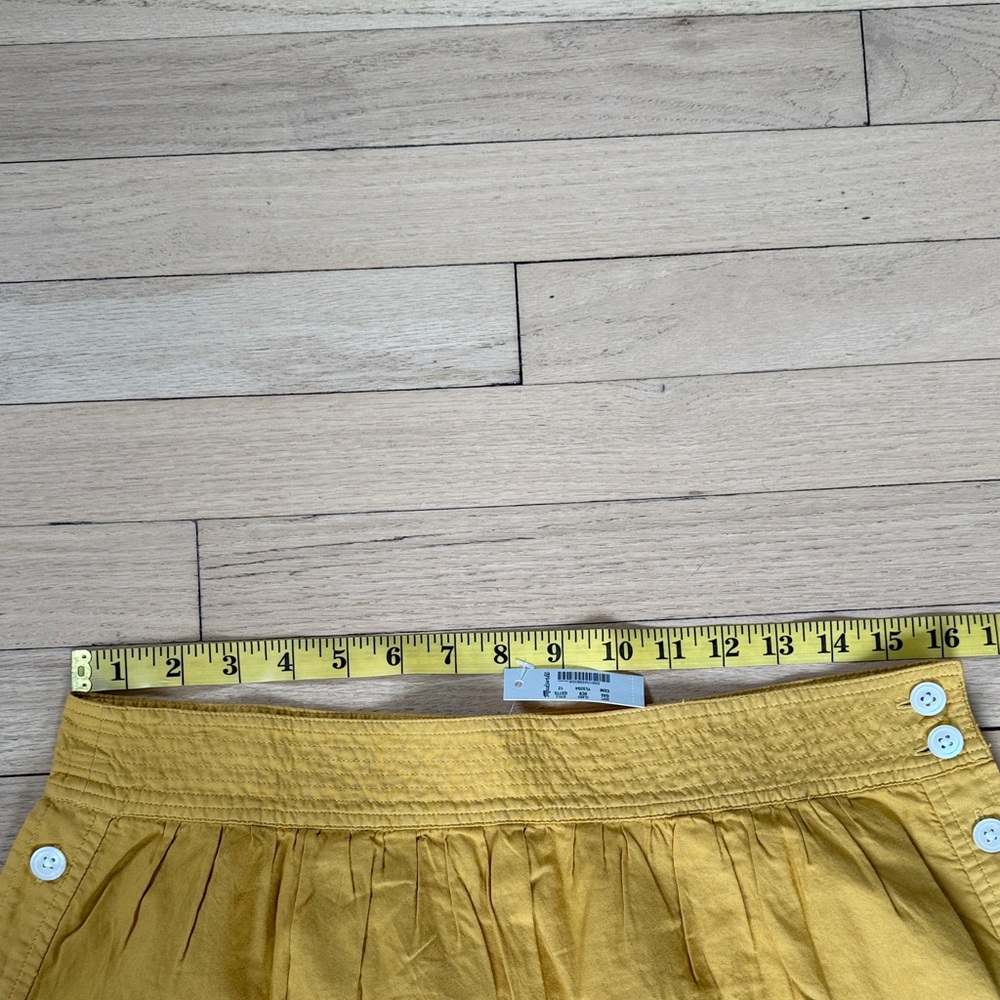 Madewell NWT Side Button Midi Skirt Size 12 Yellow Cotton - Picture 6 of 6
